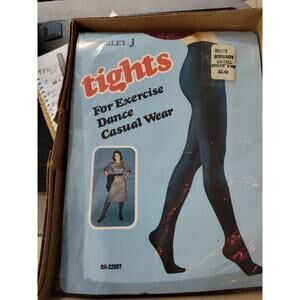 Vintage Shirley J Tights Lot Of 3 Navy Tall 5'6"-5'8"